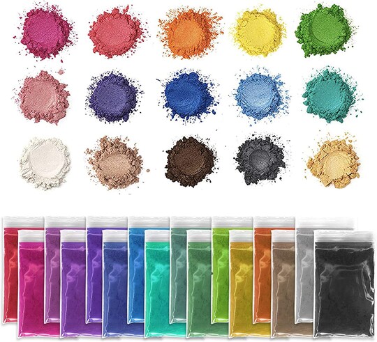 Pixiss; Pixiss Epoxy Resin Dye, Mica Powder, 15 Powdered Pigments Set; Category:Pigment Powders; Image:1